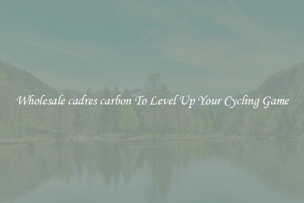 Wholesale cadres carbon To Level Up Your Cycling Game