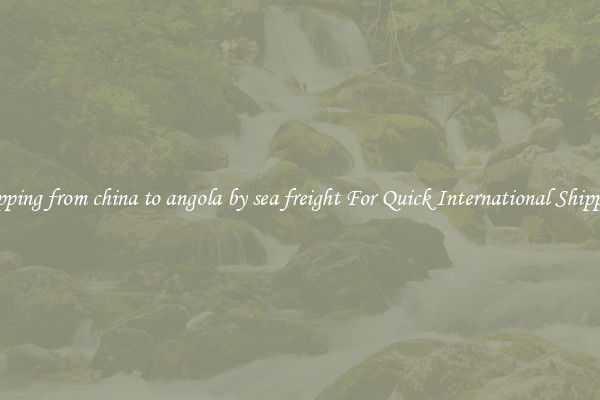 shipping from china to angola by sea freight For Quick International Shipping