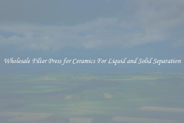 Wholesale Filter Press for Ceramics For Liquid and Solid Separation