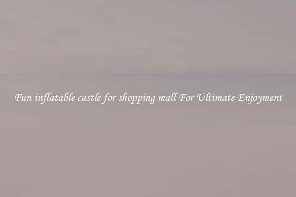 Fun inflatable castle for shopping mall For Ultimate Enjoyment