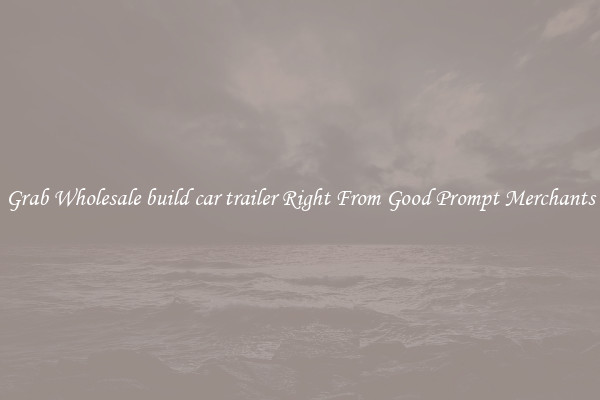 Grab Wholesale build car trailer Right From Good Prompt Merchants