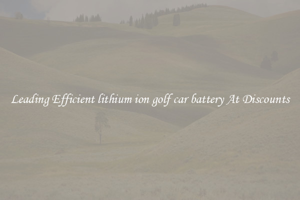 Leading Efficient lithium ion golf car battery At Discounts